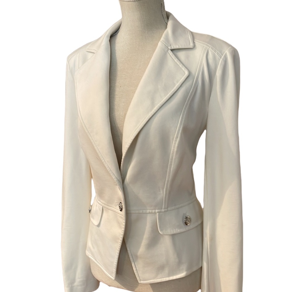 Whbm Cream Winter White Button Down Blazer - image 3